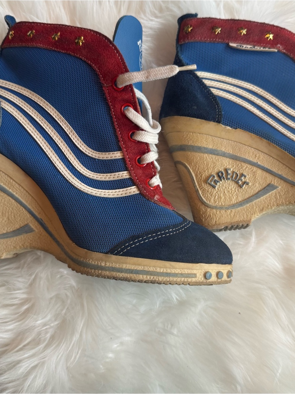 Vintage Paredes Rock 80 Wedge Sneaker 4.5-5 US 80s Glam Rock RollerDerby Rare - Picture 4 of 10